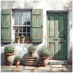 Stretched Canvas Green Karoo
