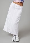 Utility Toggle Midi Skirt - White