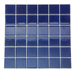 Cobalt Blue Glazed Porcelain Mosaic Tiles 30X30CM Sheet