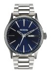 Nixon Sentry Stainless Steel Mens Watch - Blue Sunray