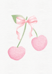 Cherry Bow Canvas Print - 600MM X 600MM