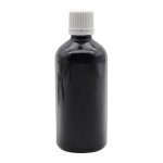 100ML Black Glass Bottle With Fast Flow Dropper Cap - White