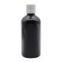 100ML Black Glass Bottle With Fast Flow Dropper Cap - White