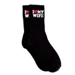 Mikovivi Husband Socks Soft Cotton I Love My Wife Socks Wedding Husband Groom Gift Funny Anniversary & Birthday Present Black