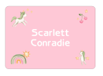 Ice Cream Tub School Label : Strawberry Mint Unicorn Pink