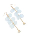 Goldair Gold Beaded & Light Blue Petal Drop Earrings