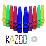 Crystaljun 20PCS Plastic Kazoos With 20PCS Kazoo Flute Diaphragms Multi Colors Kazoo Musical Instruments