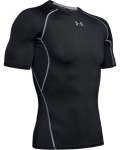 Men's Ua Heatgear Armour Short Sleeve Compression Shirt - BLACK-001 Md