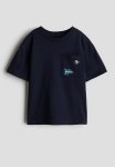 Pocket-detail T-Shirt - Blue