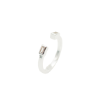 Silver Open-ended Cubic Ring - 58 Silver