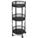 Zs - Folding Kitchen Storage Rack 3 Tier Storage Rack Shelf With Wheels