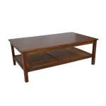 Dallas Mangowood And Rattan Coffee Table Walnut