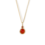 Carnelian And Ruby Pendant In Yellow Gold