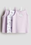 3 Pack Jersey Vest Tops - Light Purple unicorns