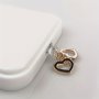 Mobile Phone Dust Plug Metal Fashion Heart-shape Pendant Dust Plug - Decorate Your Phone