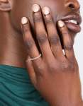 Sterling Silver Textured Black Enamel Ring - S m