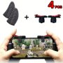 4PCS/SET Touch Screen Thumbs Finger Sleeve And Left Right Gaming Triggers Smartphones Game Shooter Controller For Pubg Game Shooter