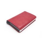 Premium Quality Pop Up Credit Card Holder Wallet Rfid Blocking Red-embossed