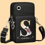 Girl's Classic Fashionable Letter And Floral Pattern & Customized Name Letter Print Crossbody Bag With Adjustable Strap And Zipper Closure Lightweight Trendy Sling Bag