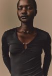 Buckle-detail Top - Black