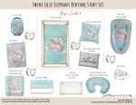 Cot Duvet Bedding Twins Ellie Elephant Bedtime Story Set