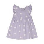 Spot Printed Dress With Frill Sleeve