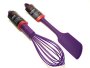 Premium Silicone Wire Whisk & Spatula Set Purple