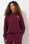 Short Boxy Hoodie - XL Burgundy