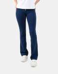 Sissy Boy High Waist Bootleg Zip Knit Denim Jeans Indigo - 14 Blue