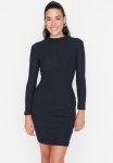 2-PACK Turtleneck Knit Dress - Black grey