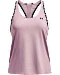 Women's Ua Knockout Mesh Back Tank - Mauve Pink Light Heather XS