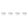 4 Pack - Plastic Airtight Round Food Storage Container - Transparent
