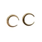 Jewellery- Crescent Studs Earrings - Gold Plated