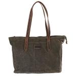 Troop London Heavy Wax Canvas Laptop Shopper Olive