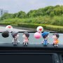 Car Decoration Cute Cartoon Couples Action Figure Figurines Balloon Ornament Auto Interior Dashboard Accessories Car Accessories For Girls Gifts