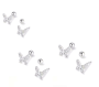 925 Sterling Silver Butterfly Earrings - Hook Style Air-cut Design