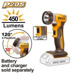 Ingco 20V Cordless Work Lamp 450LM Solo Unit CWLI2058