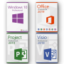 Microsoft Windows 10 Professional + Office 2019 Professional Plus + Project 2019 Professional + Visio 2019 Professional Bundle