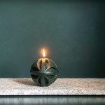 Sacred Orb Sculpted Candle - Forest Green