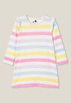 Cotton On Maddi Long Sleeve Flutter Nightie - Multi bold Rainbow Stripe