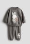 2-PIECE Printed Sweatshirt Set - Grey