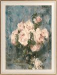 Astrdecor Framed Vintage Wall Art For Living Room Vintage Floral Home Decor Aesthetic Victorian Pink Rose Bouquet Oil Painting B