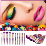11-PIECE Purple Rainbow Makeup Brush Set