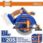 20V Brushless Cordless Circular Saw 165MM Solo Unit WLWP5520