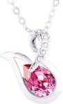 Swan With Crystals From Swarovski Necklace - Pink