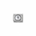 Silvershine Stones Round White Link