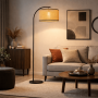 Solaris Rattan Weave Arc Floor Lamp