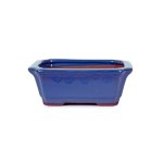 Assorted Glazed Bonsai Pots 8" - Blue Retangle 21 X 16 X 7CM