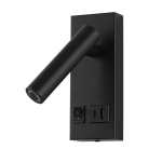 Lunar LED Reading Light With USB Charging Port Black White - White