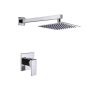 20CM Square Shower Heads With Square Arm & Mixer Chrome